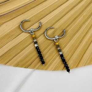 Серьги длинные из Шпинели и пчелиной Яшмы