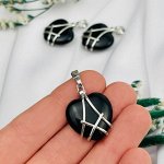 Кулон &quot;Сердце&quot; из Обсидиана