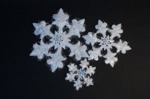 Снежинка Новогодняя декоративная комплект 18-28-38 см. 1уп.