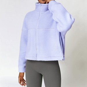 Женская спортивная куртка на кулиске, цвет светло-фиолетовый