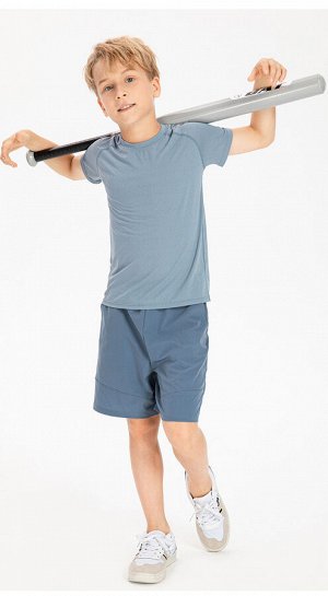 Детская спортивная футболка, цвет серо-голубой