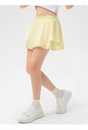 Детская спортивная юбка-шорты, цвет желтый