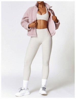 Женская спортивная куртка на кулиске, цвет розовый