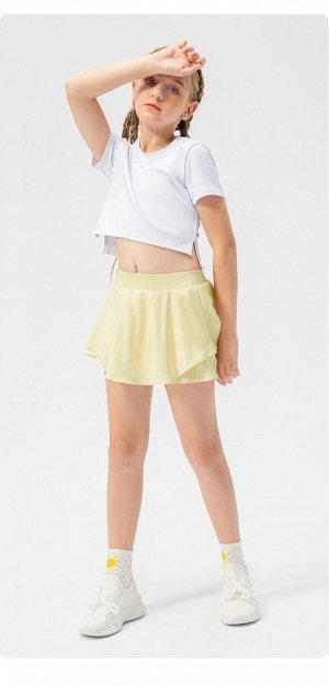 Детская спортивная юбка-шорты, цвет желтый