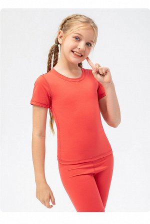 Детская спортивная футболка, цвет красный