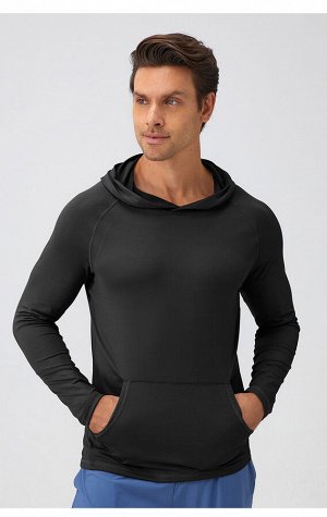 Мужская спортивная кофта с капюшоном, цвет черный