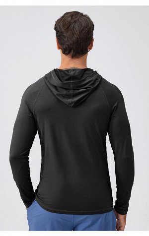 Мужская спортивная кофта с капюшоном, цвет черный