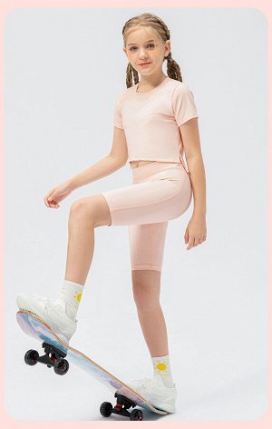 Детские спортивные шорты, цвет светло-розовый