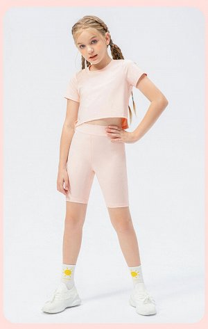 Детские спортивные шорты, цвет светло-розовый