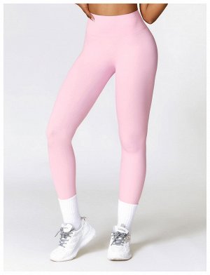 Женские спортивные леггинсы, цвет розовый