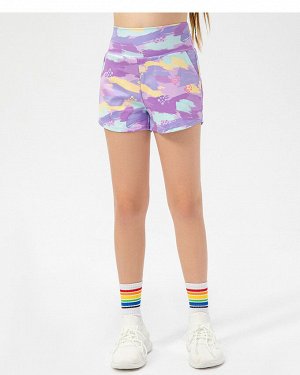 Детские спортивные шорты, с принтом, цвет фиолетовый