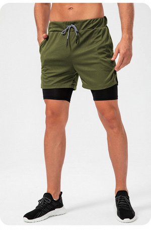 Мужские спортивные шорты, цвет зеленый