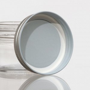 Банка для сыпучих продуктов Доляна «Сильвер», 100 мл, 7*5.5 см, с металлической крышкой, стекло, прозрачная