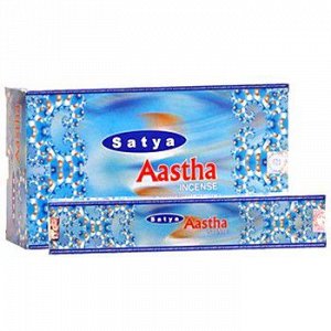 SATYA прямоуг. благовония Aastha ААШТХА 15гр. блок 12 шт.
