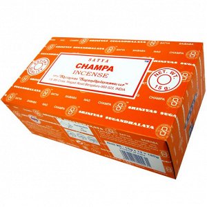SATYA прямоуг. благовония Champa ЧАМПА 15гр. блок 12шт.