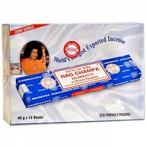 SATYA прямоуг. благовония Nag Champa НАГ ЧАМПА 40гр. блок 12 шт.