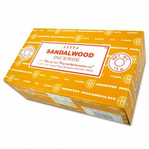SATYA прямоуг. благовония Sandalwood САНДАЛОВОЕ ДЕРЕВО 15гр. блок 12 шт.