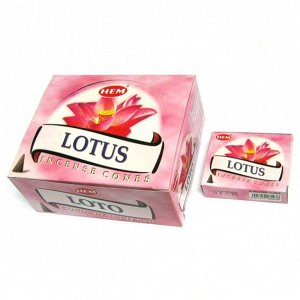 HEM конусные благовония Lotus ЛОТОС блок 12 шт.