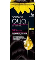 Краска для волос Garnier Olia без аммиака оттенок 3.0 Темно каштановый Гарньер 112 мл