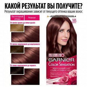 Гарньер Стойкая крем-краска для окрашивания волос Color Sensation, Роскошь цвета оттенок 5.51 Рубин-шатен, 110 мл, Garnier