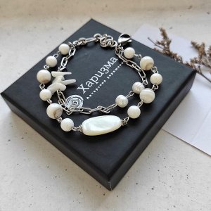 Harizma / Браслет из перламутра, жемчуга и белого коралла