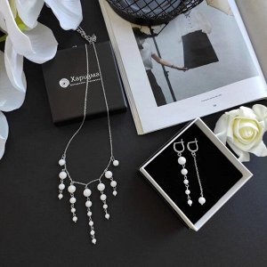 Серьги асимметричные с белым агатом