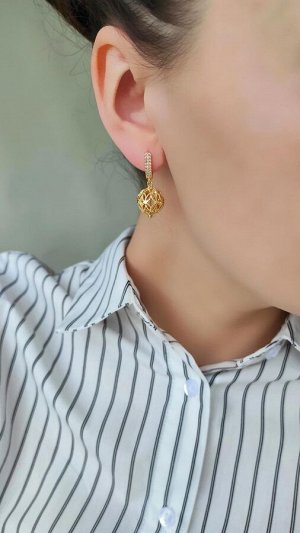 Серьги с горным хрусталём асимметричная пара
