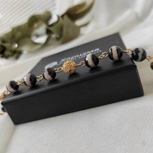 Браслет из агата Зебра