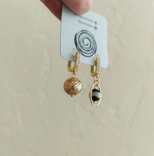 Серьги из полосатого агата Зебра 2