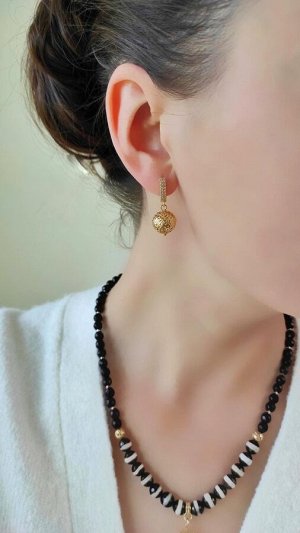 Серьги из полосатого агата Зебра 2