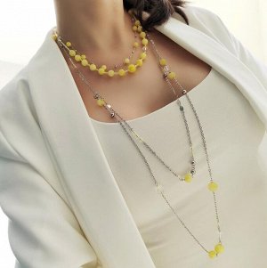 Сет из 3х украшений жёлтый кальцит+горный хрусталь