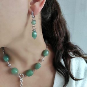 Серьги зелёный авантюрин