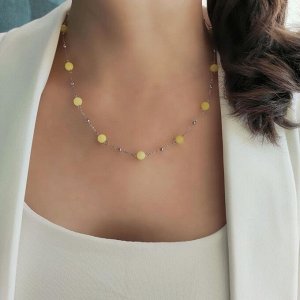 Сет из 3х украшений жёлтый кальцит+горный хрусталь