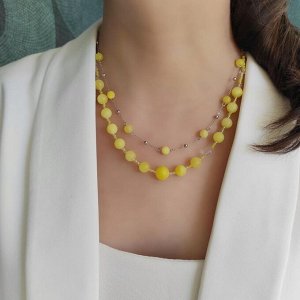 Сет из 3х украшений жёлтый кальцит+горный хрусталь