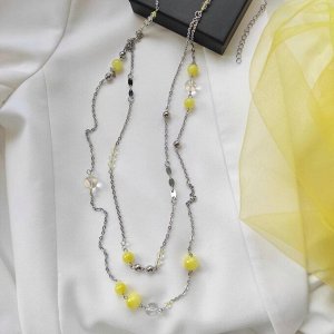 Сет из 3х украшений жёлтый кальцит+горный хрусталь