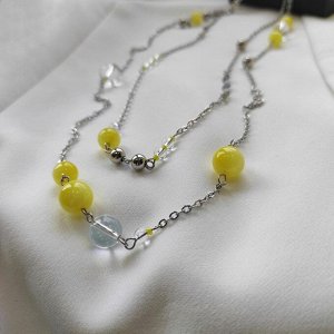 Сет из 3х украшений жёлтый кальцит+горный хрусталь
