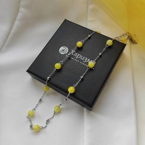 Сет из 3х украшений жёлтый кальцит+горный хрусталь