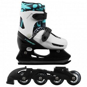 Набор: коньки детские раздвижные Snow Cat, с роликовой платформой, защита.