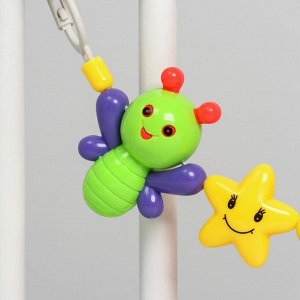 Растяжка Крошка Я «Бабочки» на коляску/кроватку, 3 игрушки