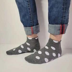 Nature Socks Носки женские укороченные серого цвета с узором крупный горох