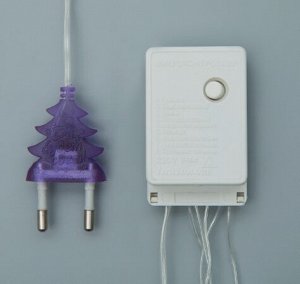 Гирлянда «Нить» 10 м, свечение фиолетовое прозрачный провод
