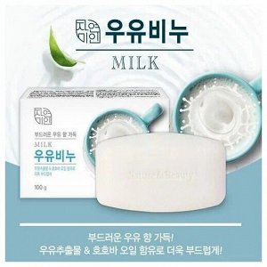 Смягчающее туалетное мыло с молоком и маслом жожоба "Pure Milk Soap" (кусок 100 г) / 36