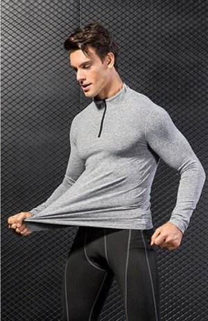 Мужская спортивная кофта, утепленная, цвет серый