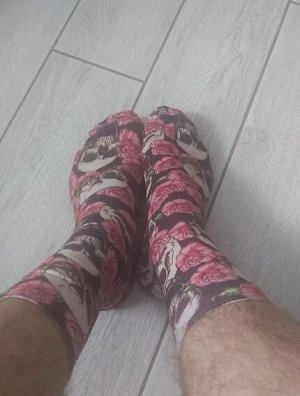 Nature Socks Б15-5001 Носки унисекс 3D печатным рисунком череп с розами