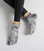 Женские носки для йоги, с раздельными пальцами, с принтом, цвет серый