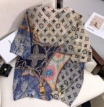 Футболка из вязанного трикотажа с принтом и стразами, как на фото
