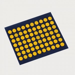 Ипликатор-коврик, основа текстиль, 70 модулей, 32 ? 26 см, цвет тёмно-синий/жёлтый