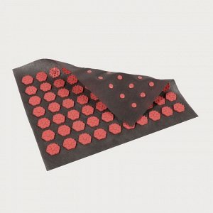Ипликатор-коврик, основа текстиль, 70 модулей, 32 × 26 см, цвет тёмно-серый/красный
