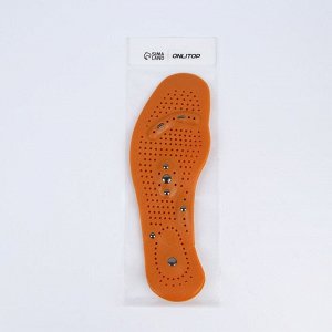 СИМА-ЛЕНД Стельки для обуви, универсальные, с магнитами, массажные, дышащие, р-р RU до 44 (р-р Пр-ля до 46), 28 см, пара, цвет коричневый