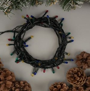 Luazon Lighting Гирлянда «Нить» 3.5 м свечение мульти ТЕМНЫЙ ПРОВОД